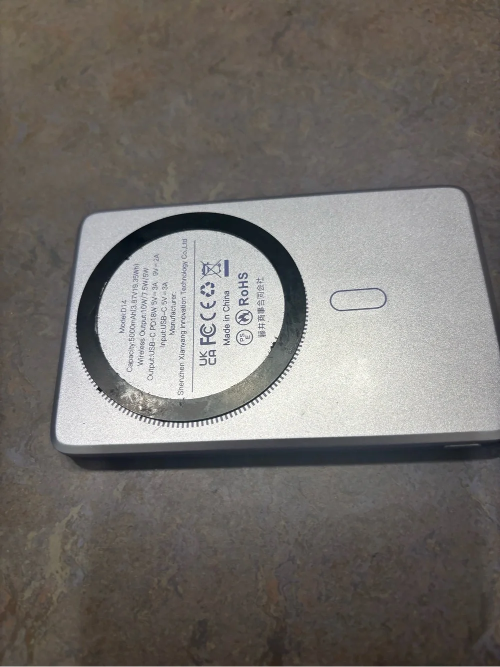 Purple/Silver Magnetic Power Bank for Smartphones